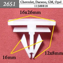 2651 Автокрепеж для GM, Chrysler, Dodge, Jeep