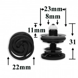 Клипса фигурная крепления обшивки дверей для Audi, Seat, Skoda, Volkswagen, Porsche Клипса фигурная крепления обшивки дверей для Audi, Seat, Skoda, Volkswagen, Porsche