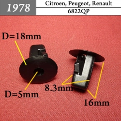 1978 Клипса под саморез Citroen, Peugeot, Renault
