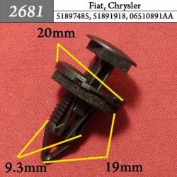 2681 Автокрепеж для Alfa Romeo, Fiat, Lancia, GM, Chrysler, Dodge, Jeep