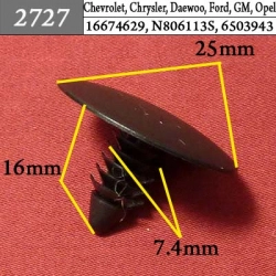 2727 Автокрепеж для GM, Chrysler, Dodge, Jeep, Ford