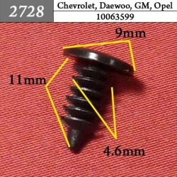 2728 Автокрепеж для GM, Chrysler, Dodge, Jeep