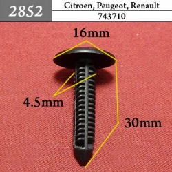 2852 Автокрепеж для Citroen, Peugeot, Renault
