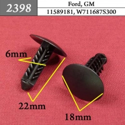 2398 Автокрепеж для Ford, GM, Chrysler, Dodge, Jeep
